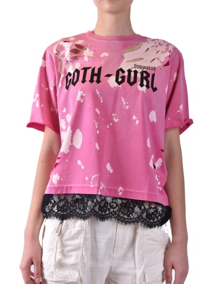 T-shirt rose Dsquared2 femme