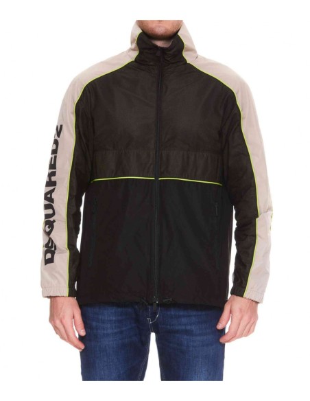 Veste noire imprimée Dsquared2 homme