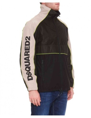 Veste noire imprimée Dsquared2 homme