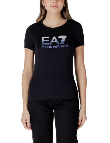 T-shirt noir imprimé Ea7 femme