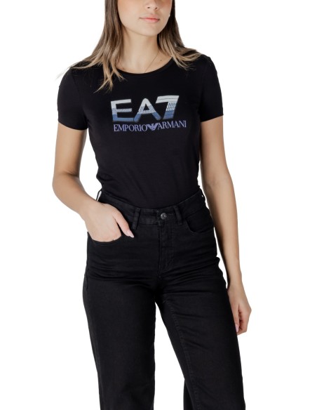 T-shirt noir imprimé Ea7 femme