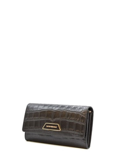 Portefeuille noir Emporio Armani femme