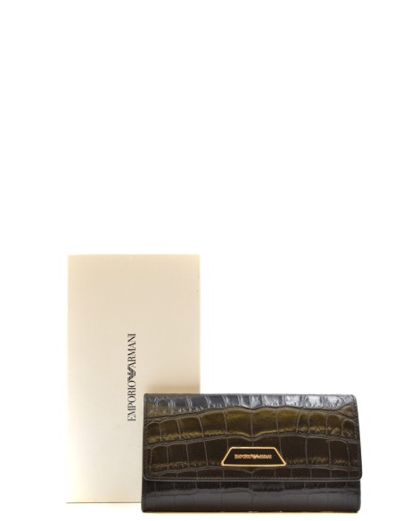 Portefeuille noir Emporio Armani femme