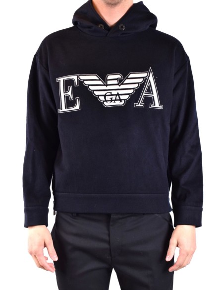 Sweat bleu imprimé Emporio Armani homme