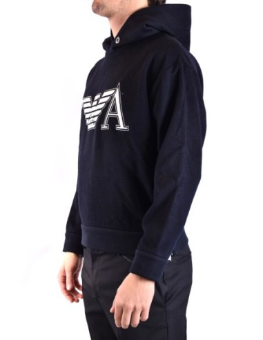 Sweat bleu imprimé Emporio Armani homme