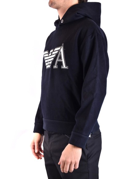 Sweat bleu imprimé Emporio Armani homme