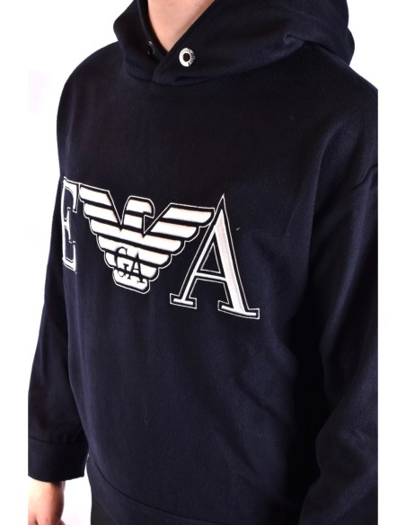 Sweat bleu imprimé Emporio Armani homme