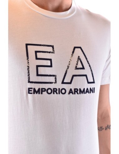 T-shirt blanc imprimé Emporio Armani homme
