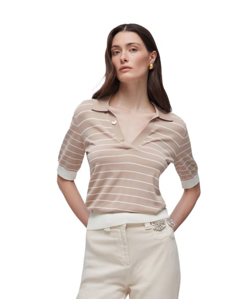 Polo beige rayé Liu Jo femme