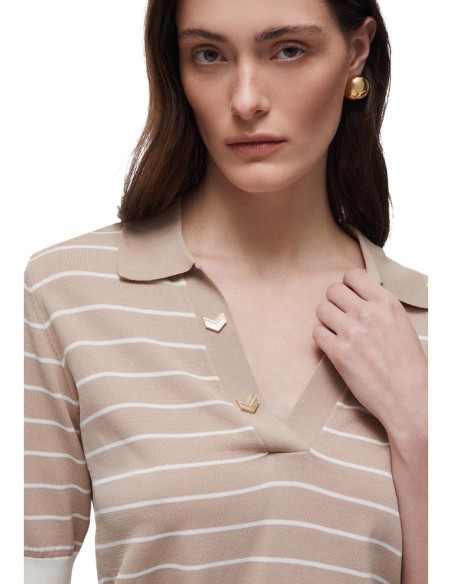 Polo beige rayé Liu Jo femme