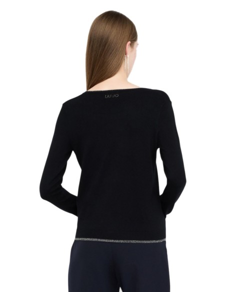 Pull noir boutonné | Liu Jo