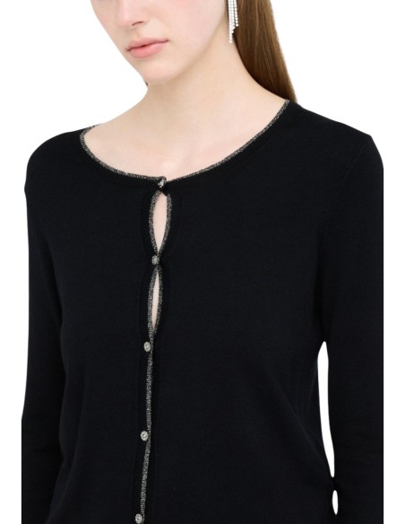 Pull noir boutonné | Liu Jo