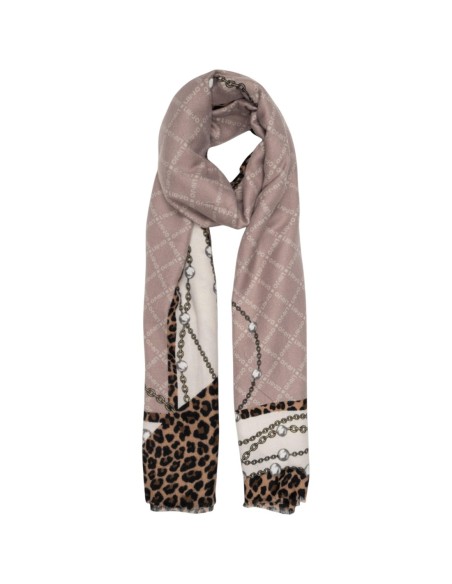 Écharpe beige léopard Liu Jo femme
