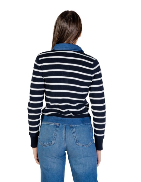 Pull bleu rayé Morgan femme