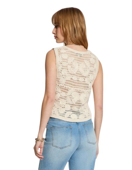 Gilet beige floral Morgan femme