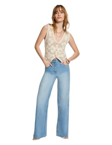 Gilet beige floral Morgan femme