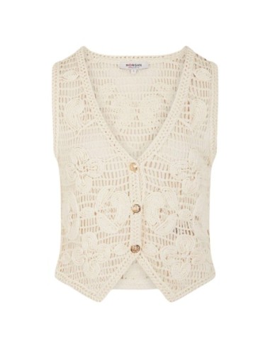 Gilet beige floral Morgan femme