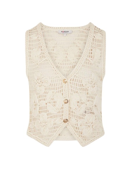 Gilet beige floral Morgan femme