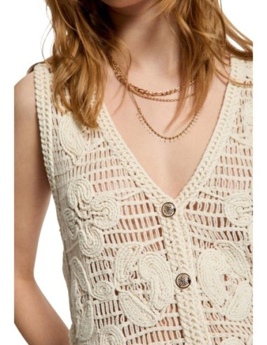 Gilet beige floral Morgan femme
