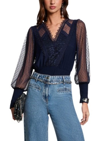 Blouse bleue Morgan femme