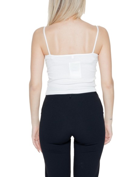 Débardeur femme Only blanc cotton heart neck