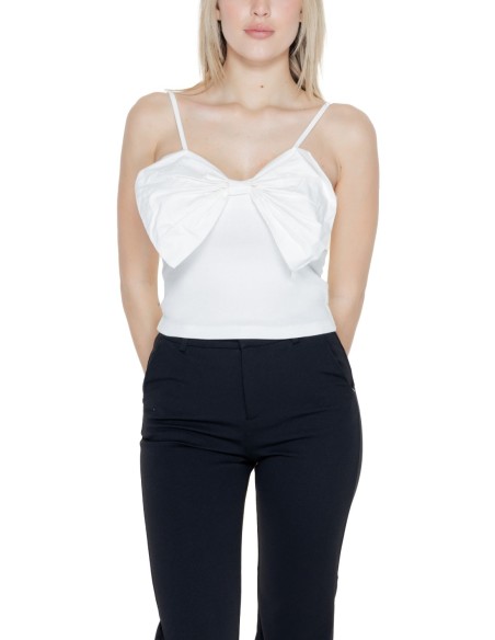 Débardeur femme Only blanc cotton heart neck