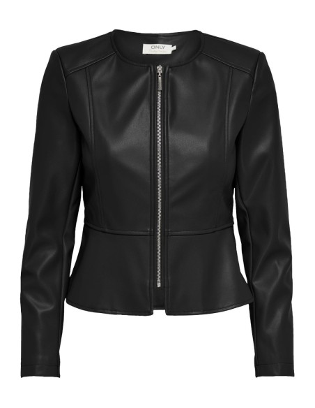 Veste polyuréthane minimaliste noire | Only