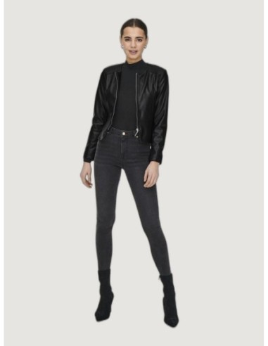 Veste polyuréthane minimaliste noire | Only