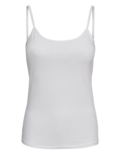 Débardeur femme Only blanc cotton stretch basic