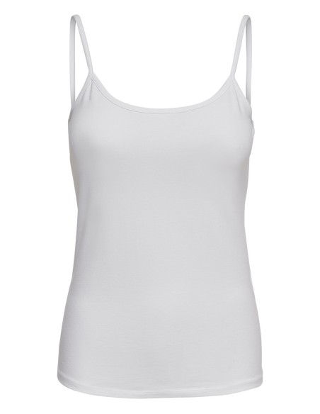 Débardeur femme Only blanc cotton stretch basic