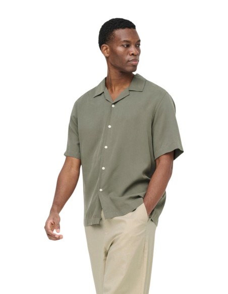 Chemise verte Tencel Only & Sons homme
