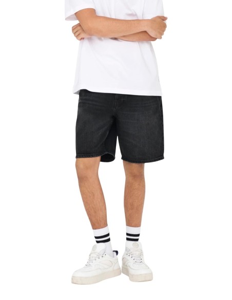 Bermuda noir coton bio Only & Sons homme