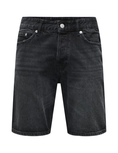 Bermuda noir coton bio Only & Sons homme