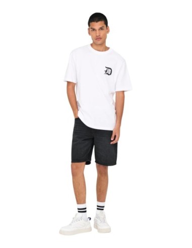 Bermuda noir coton bio Only & Sons homme