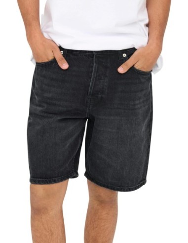 Bermuda noir coton bio Only & Sons homme
