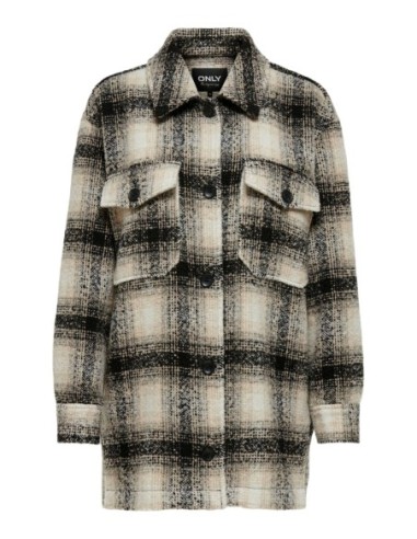Manteau blanc carreaux Only femme