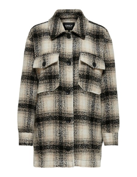 Manteau blanc carreaux Only femme