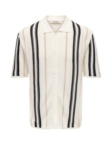 Polo beige rayé Only & Sons homme