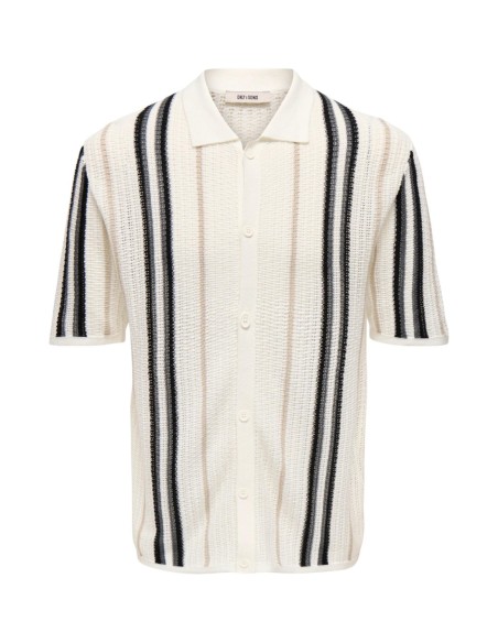 Polo beige rayé Only & Sons homme