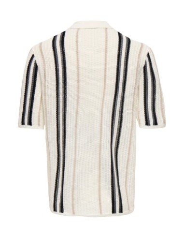 Polo beige rayé Only & Sons homme