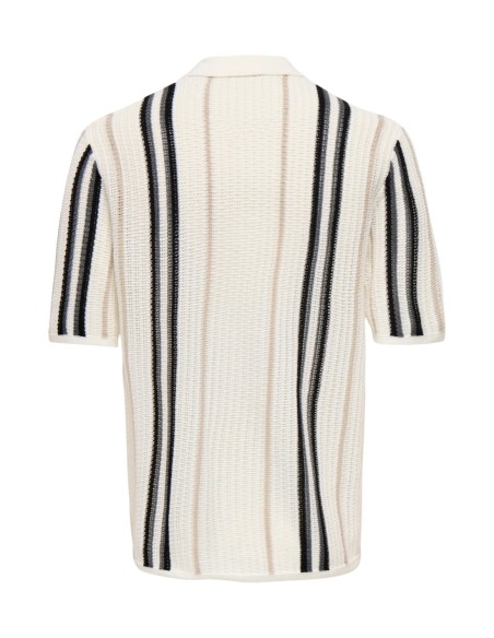 Polo beige rayé Only & Sons homme
