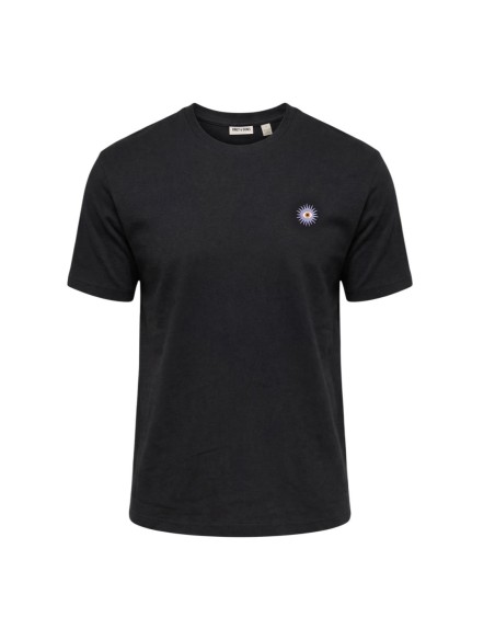T-shirt noir imprimé Only & Sons homme