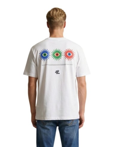 T-shirt blanc imprimé Only & Sons homme