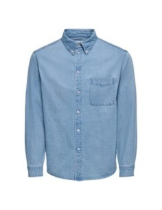Chemise bleu azur Only & Sons homme