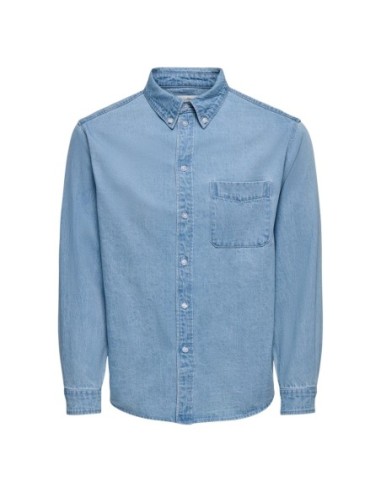 Chemise bleu azur Only & Sons homme