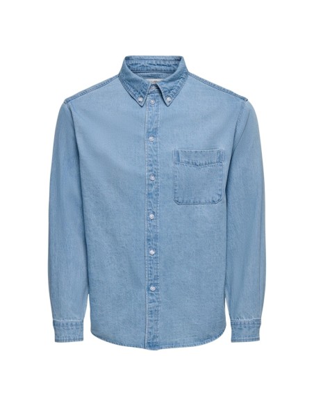 Chemise bleu azur Only & Sons homme