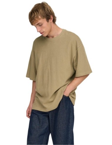 T-shirt marron Only & Sons homme