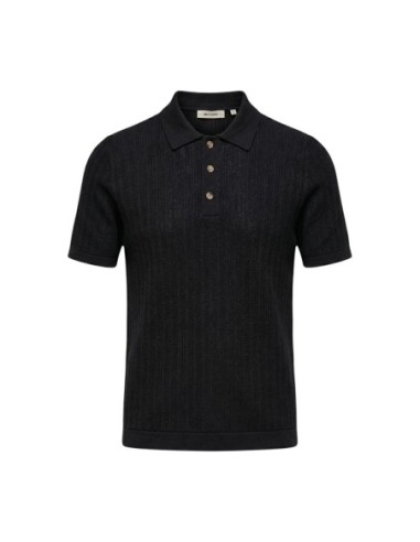 Polo noir boutons Only & Sons homme