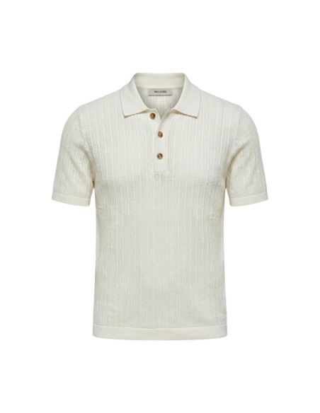 Polo blanc boutons Only & Sons homme
