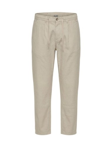 Pantalon beige coton lin Only & Sons homme